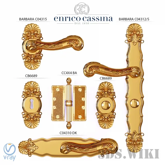 other-models – Door handle Enrico Cassina BARBARA 3D Model