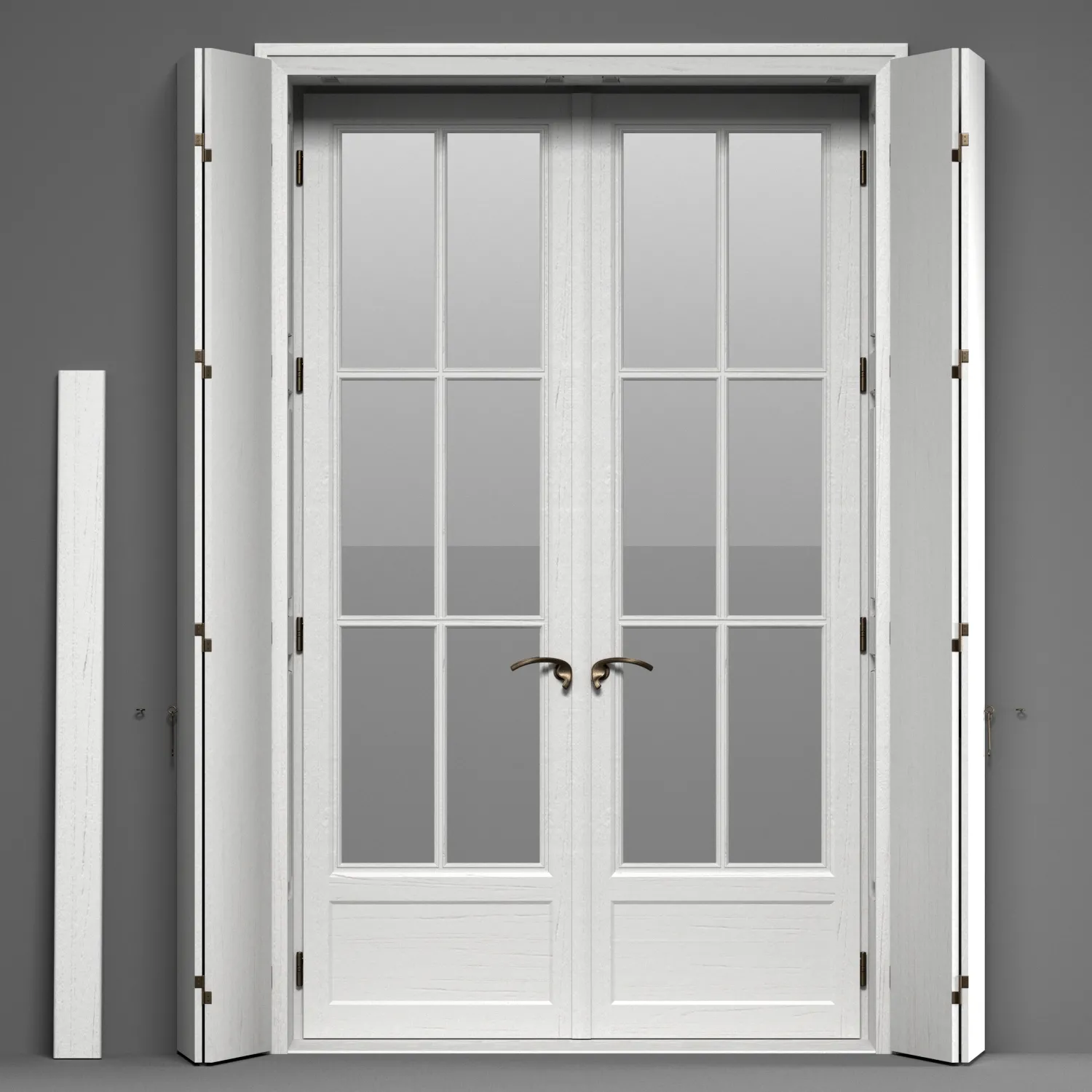 other-models – Double Glass Doors with shutters 3D Model
