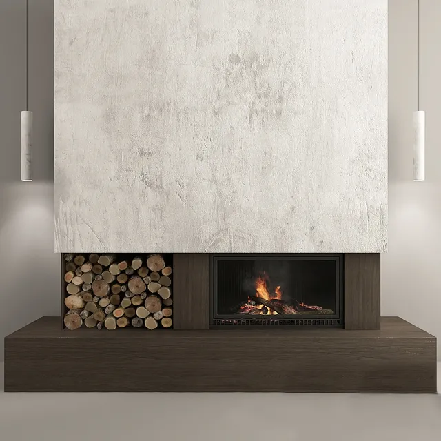 other-models – Fireplace and firewood 4 3D Model