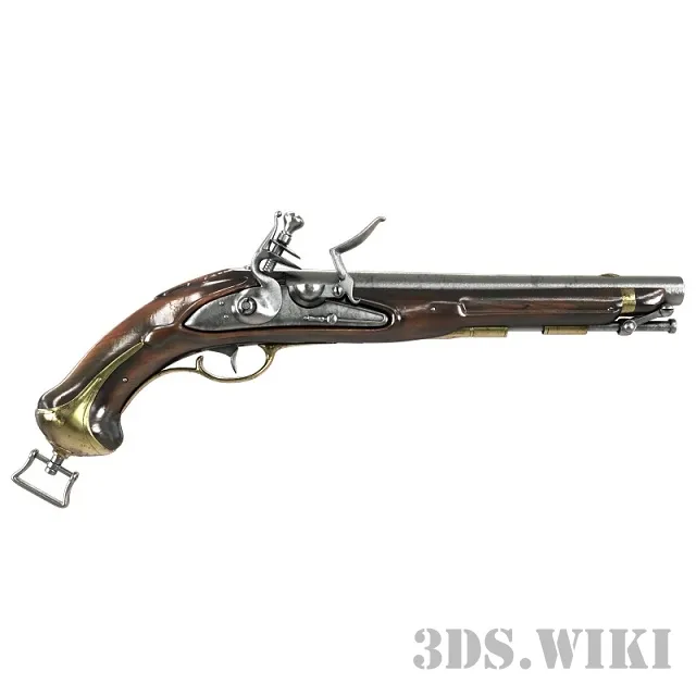 other-models – French antique pistol Flintlock 3D Model