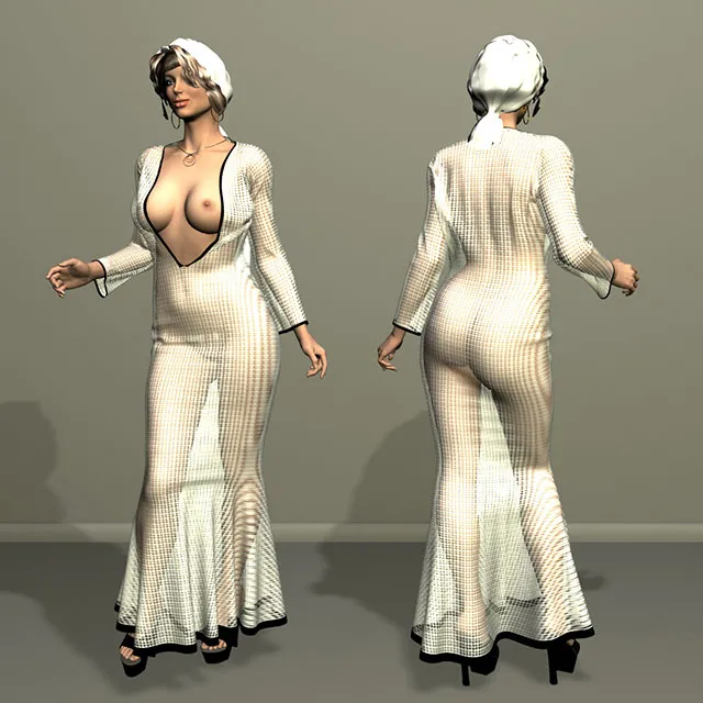 other-models – Girl in a transparent dress 3D Model