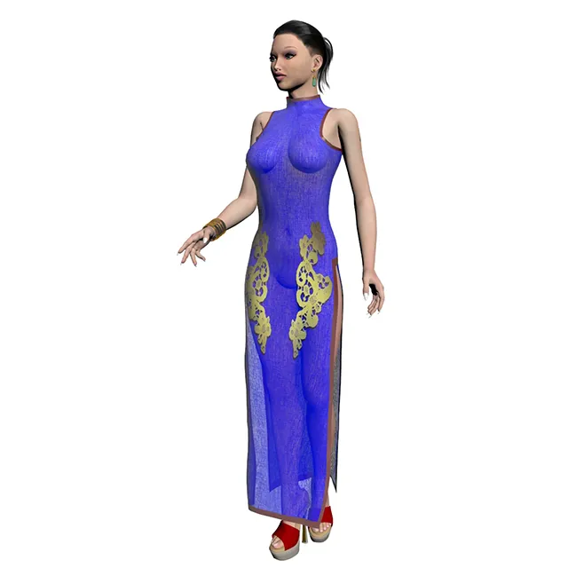 other-models – Girl in cheongsam 3D Model
