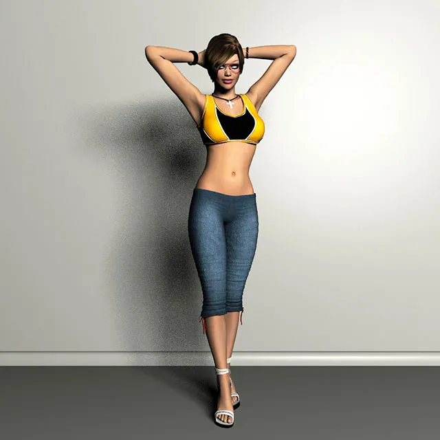 other-models – Girl in jeans 3D Model