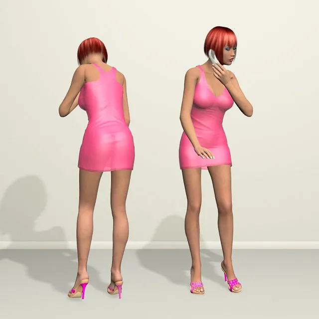 other-models – Girl with phone 3D Model