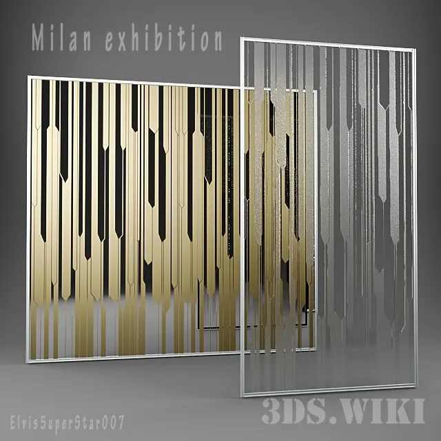 other-models – Glass doors with stained glass Milan Exhibition 3D Model