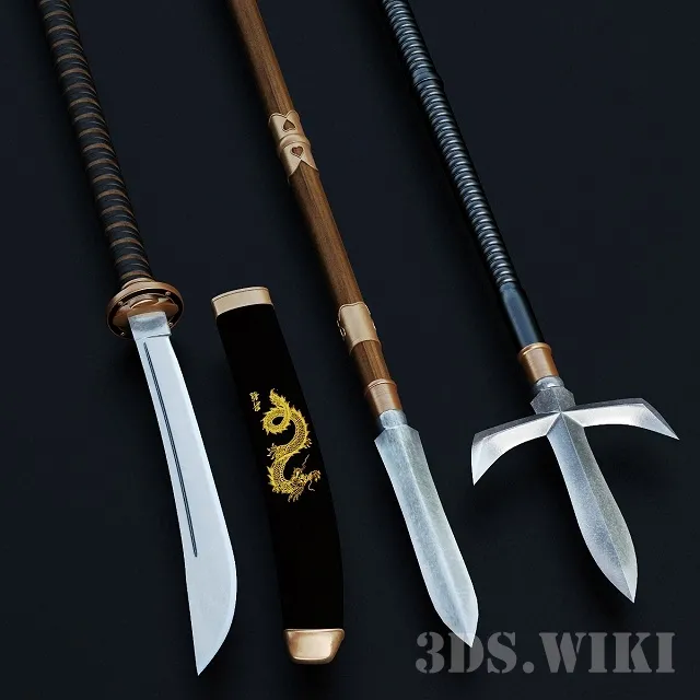 other-models – Japanese traditional weapons 3D Model