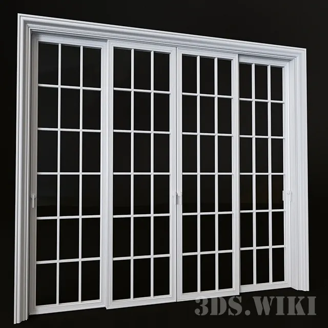 other-models – Large classic door with windows 3D Model