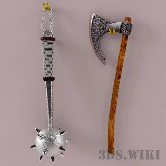 other-models – Mace and ax wall decor 3D Model