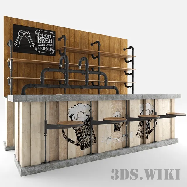 other-models – Old bar counter 3D Model
