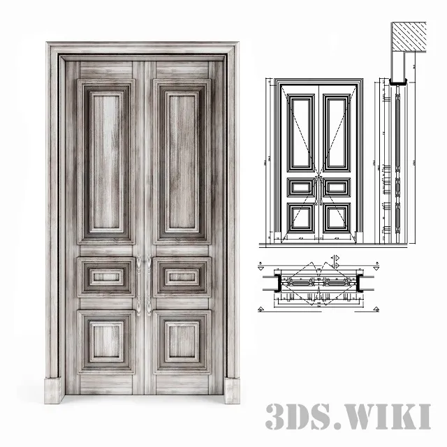 other-models – Old wooden door 3D Model