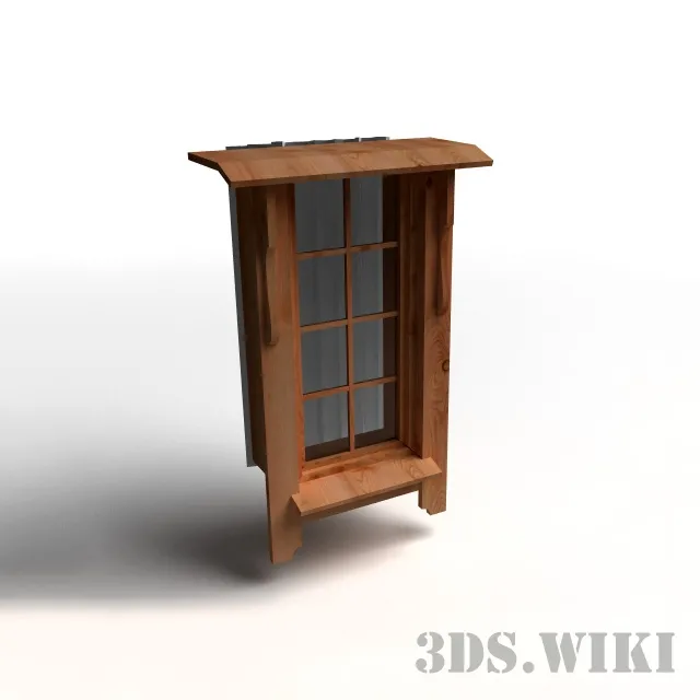 other-models – Old wooden window 3D Model