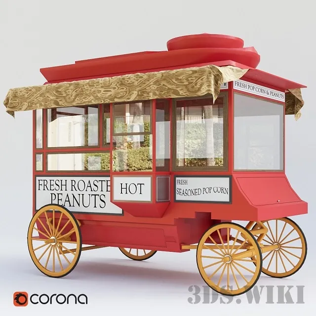 other-models – Popcorn wagon – 1903 Cretors “Model C” 3D Model