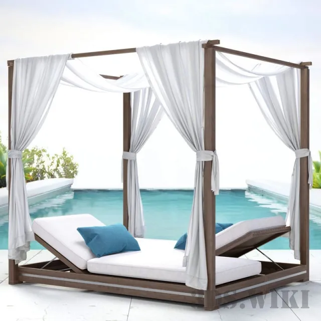 other-models – RH Malta chaise lounge with canopy 3D Model other-models – RH Malta chaise lounge with canopy 3D Model