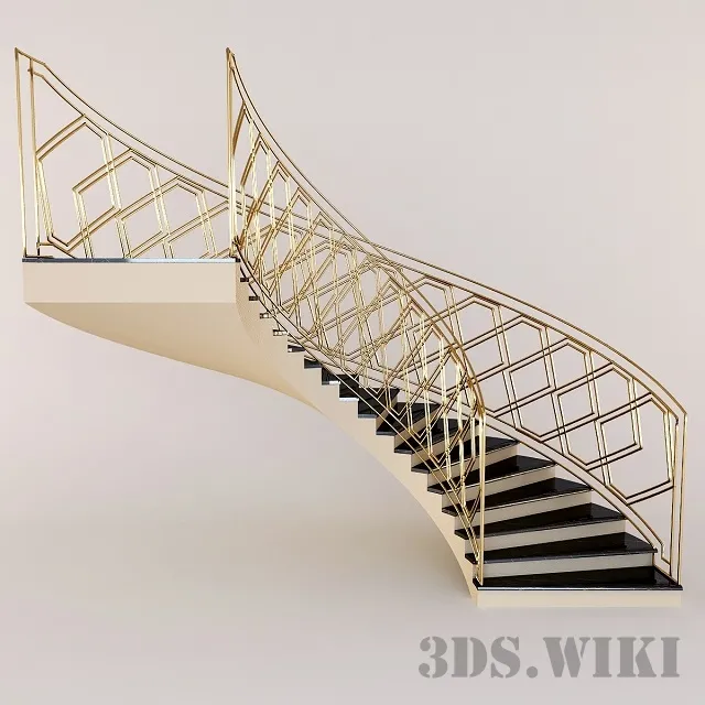 other-models – Round classic stairs 3D Model