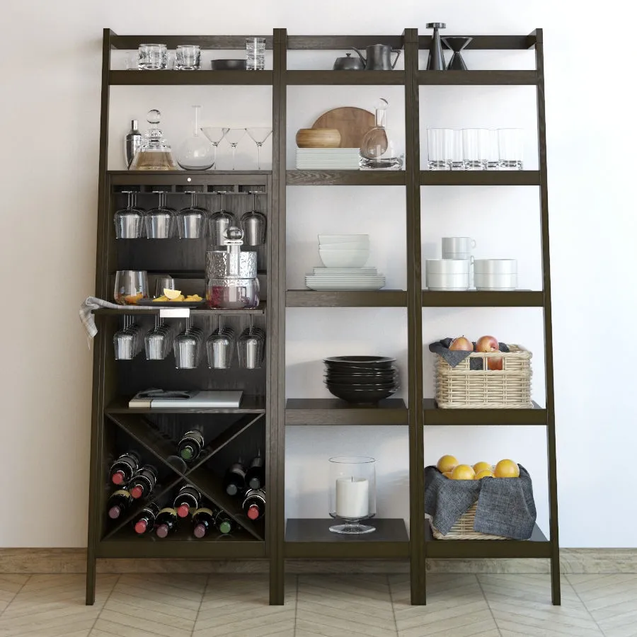 other-models – Sawyer Mocha leaning wine bar 3D Model