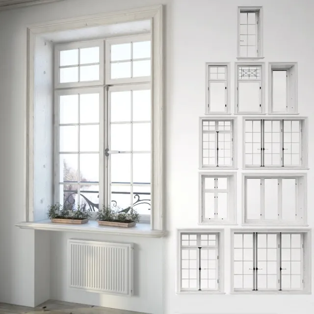 other-models – Set classical windows with decor 5 3D Model