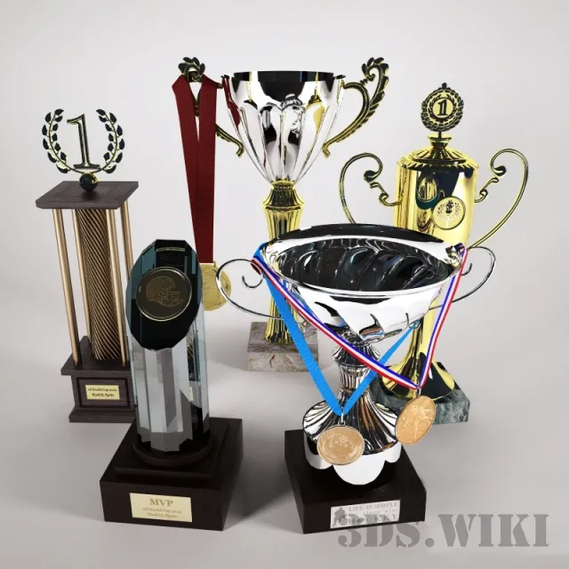other-models – Set of cups and medals 3D Model