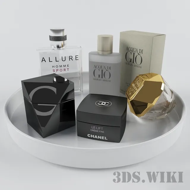other-models – Set of perfume on a tray 3D Model