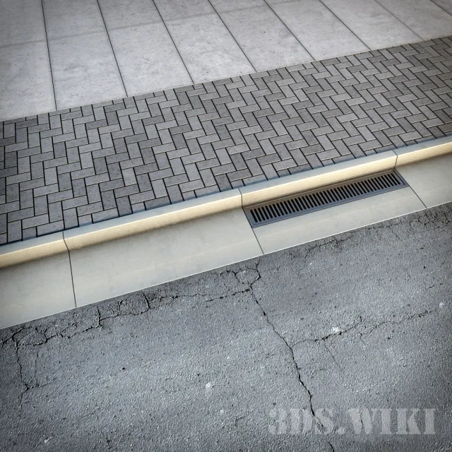 other-models – Sidewalk with road 3D Model