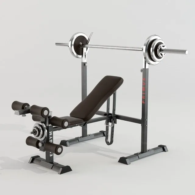 other-models – Simulator with power bench and barbell 3D Model