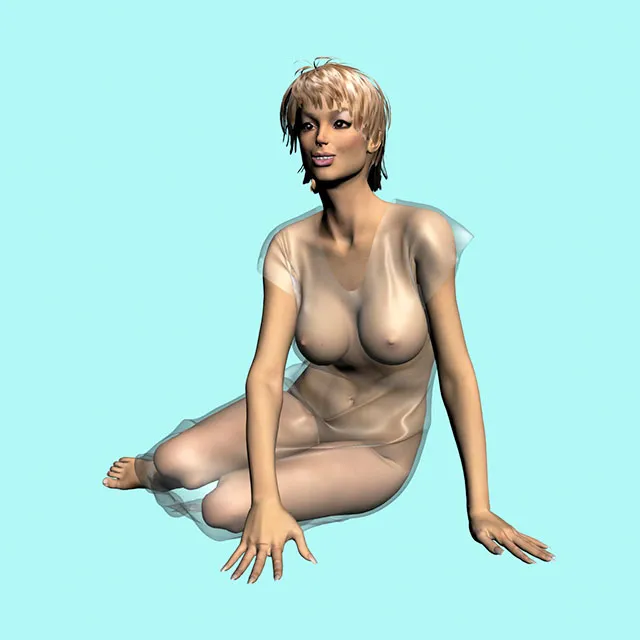 other-models – Sitting naked girl 3D Model