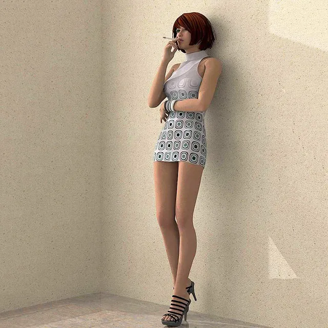 other-models – Smoking girl 3D Model