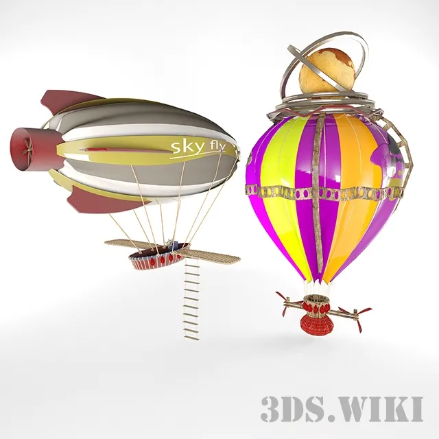 other-models – Thermal airship and hot air balloon 3D Model