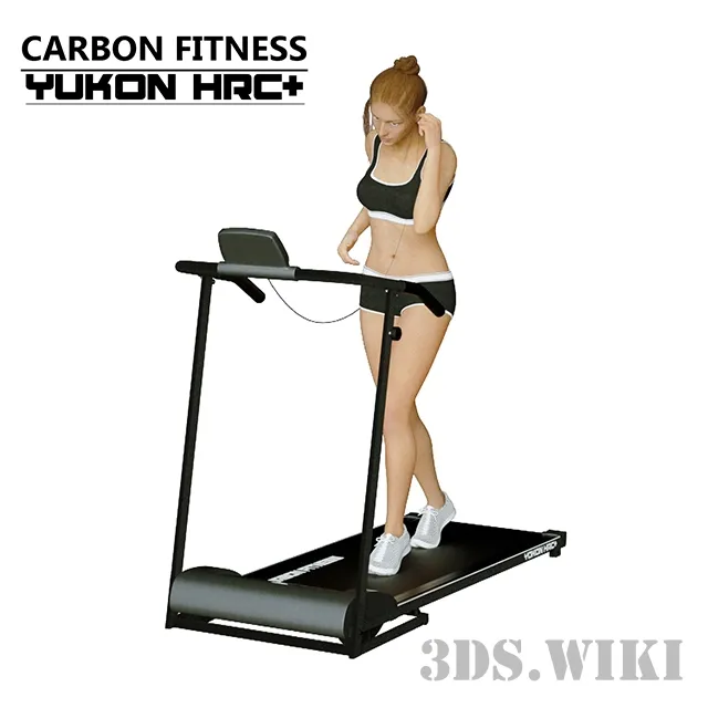 other-models – Treadmill Carbon Fitness Yukon HRC + with a girl 3D Model
