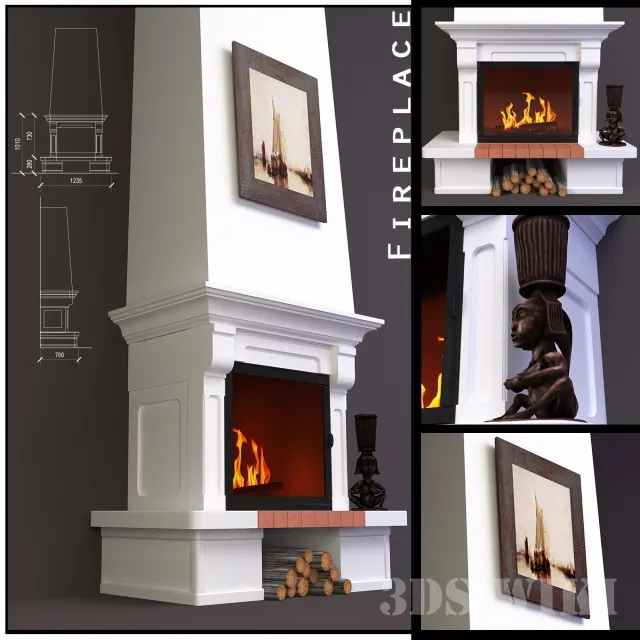 other-models – Wall fireplace 3D Model