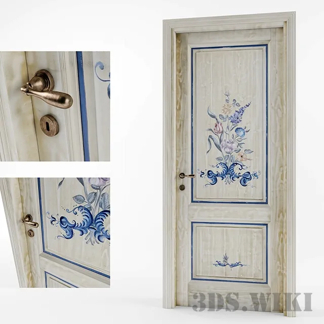 other-models – Wooden door with pictures and lock 3D Model