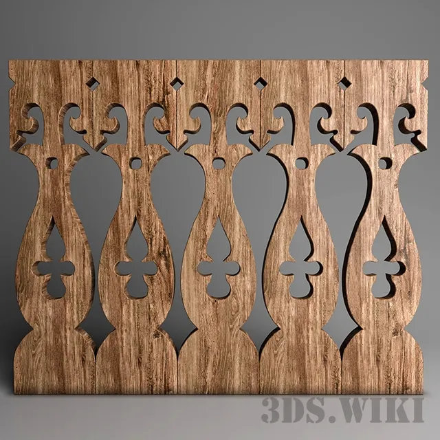 other-models – Wooden railing 3D Model