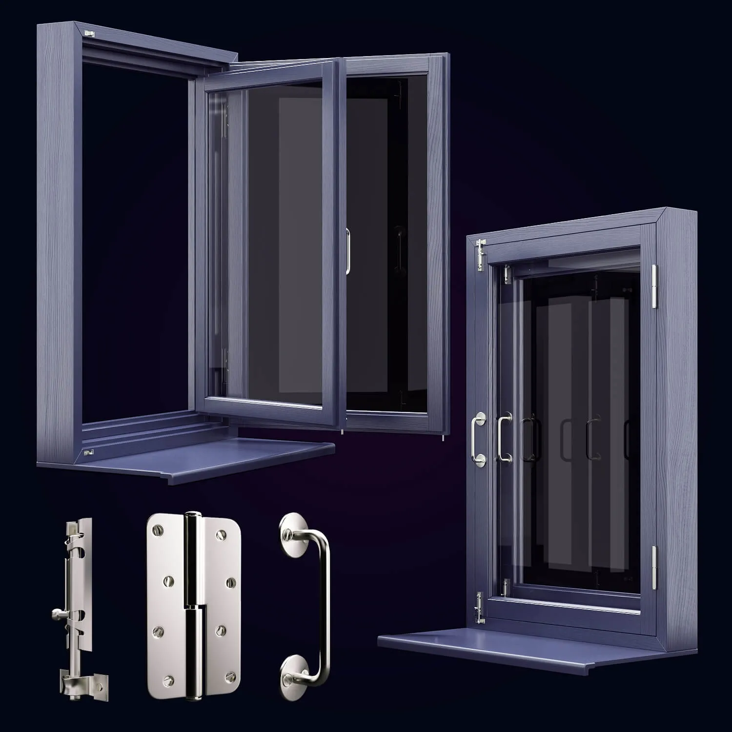 other-models – Wooden window 78 3D Model