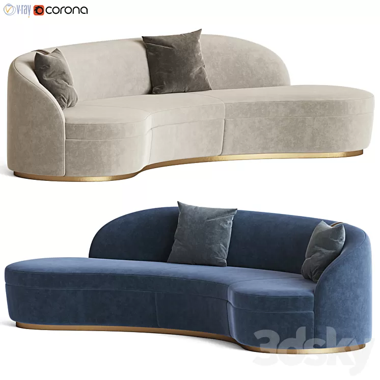 Otium Curved Sofa Capital Collection 3D Model