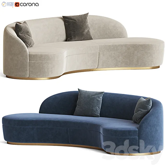 Otium Curved Sofa Capital Collection 3DModel Otium Curved Sofa Capital Collection 3DModel