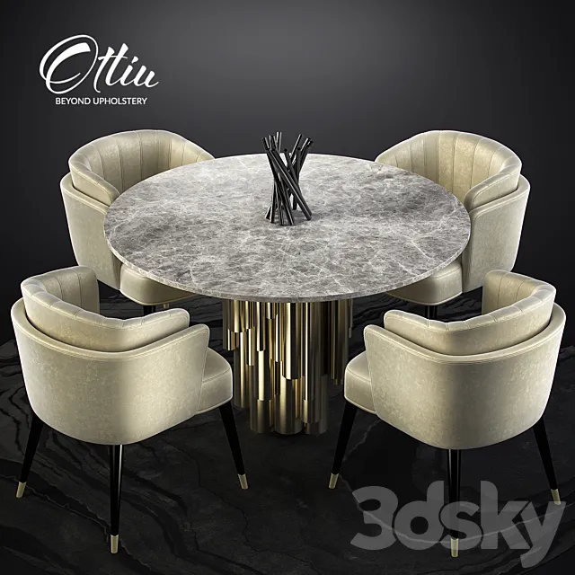 Ottiu Anita Dining Set 3DModel Ottiu Anita Dining Set 3DModel