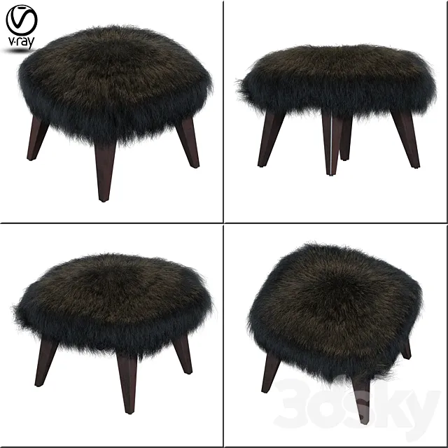 OTTO TIBETAN FUR CUBE OTTOMAN 3D Model OTTO TIBETAN FUR CUBE OTTOMAN 3D Model