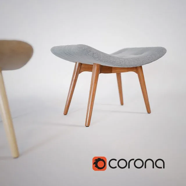 Ottoman CONTOUR 3D Model Ottoman CONTOUR 3D Model