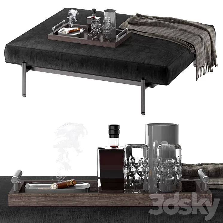 ottoman Minotti Superquadra № 3 3D Model ottoman Minotti Superquadra № 3 3D Model