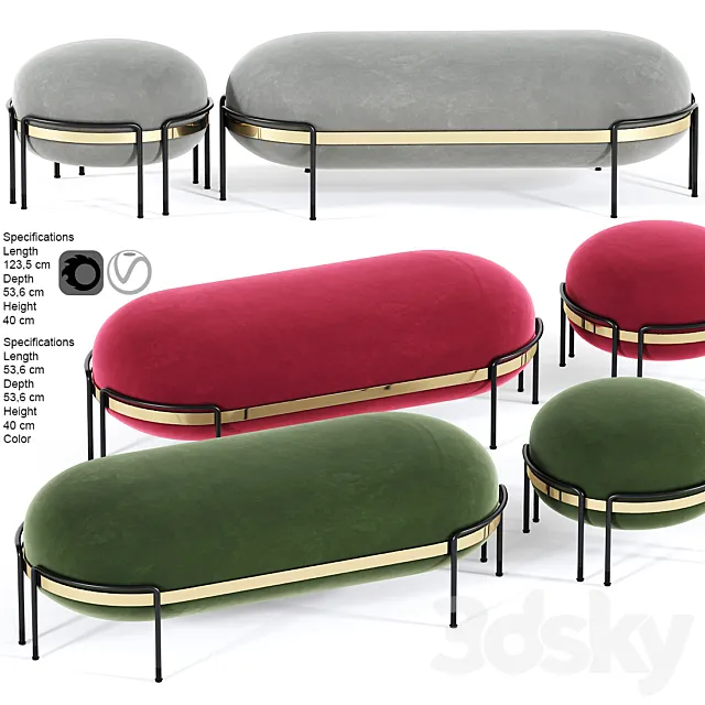 Ottoman set 3DModel Ottoman set 3DModel