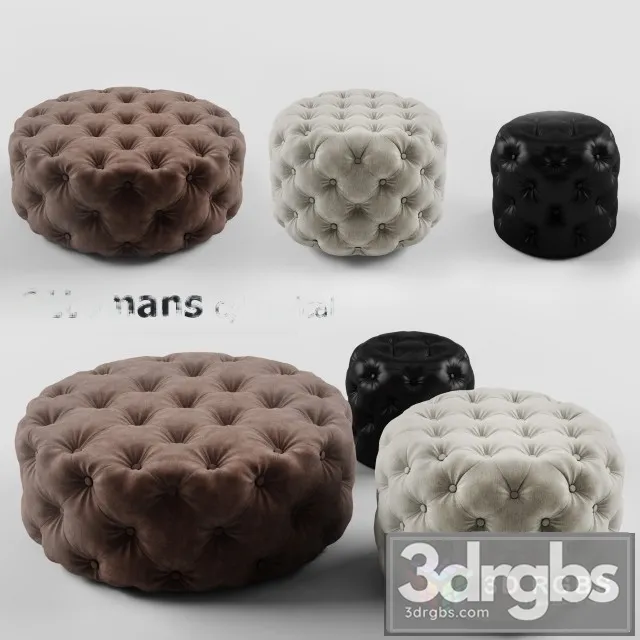 Ottomans Cylindrical 3D Model Download