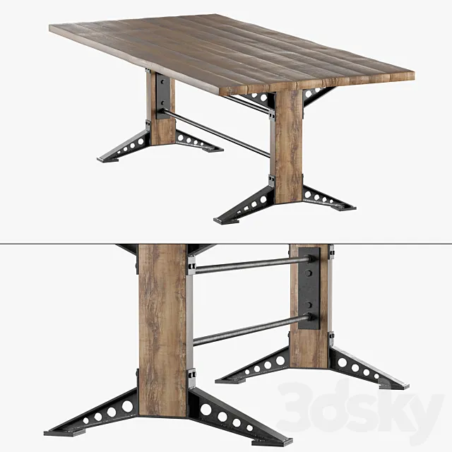Oud eiken tafel – Graz 3D Model