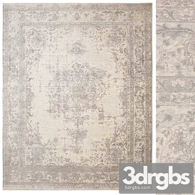 Oudrey hand-knotted wool rug 3D Model Download