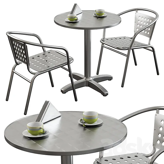 Outdoor Aluminium Furniture 3D Model Outdoor Aluminium Furniture 3D Model