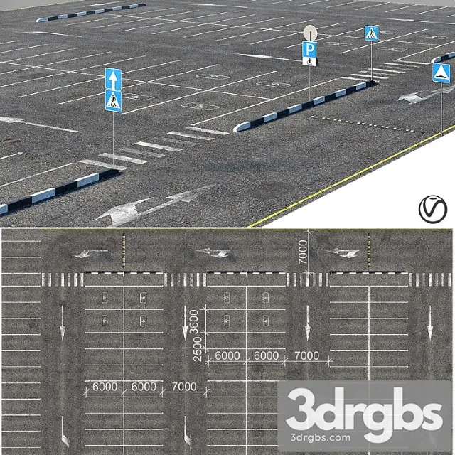 Outdoor car park 2 3D Model Download