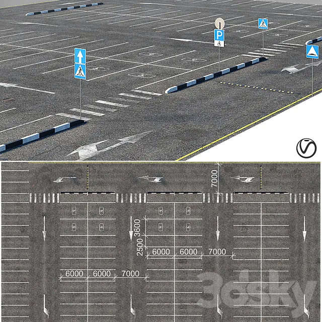 outdoor car park 3D Model
