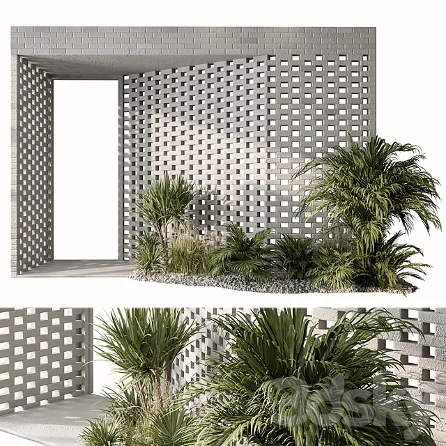 Outdoor Entrance Parametric Brick Wall – Architecture Element 53 3D Model Outdoor Entrance Parametric Brick Wall – Architecture Element 53 3D Model