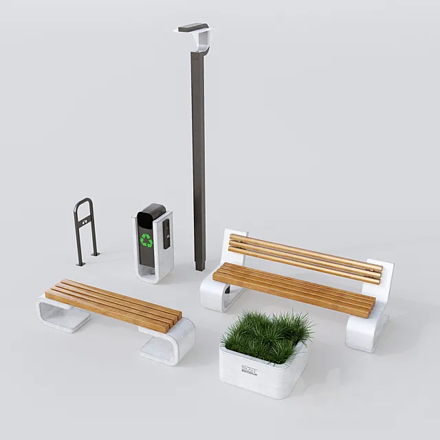 Outdoor equipment S3T. Collection City 3D Model Outdoor equipment S3T. Collection City 3D Model
