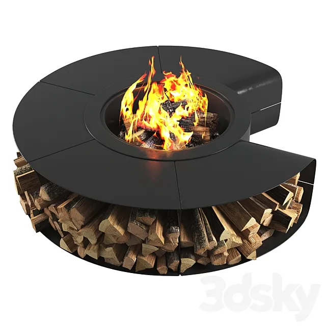 Outdoor fire pit omega 3D Model Outdoor fire pit omega 3D Model