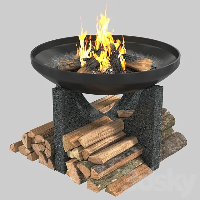 Outdoor fire pit S80 3D Model Outdoor fire pit S80 3D Model