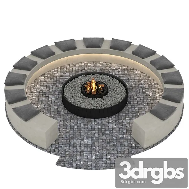Outdoor Fireplace 3D Model Download